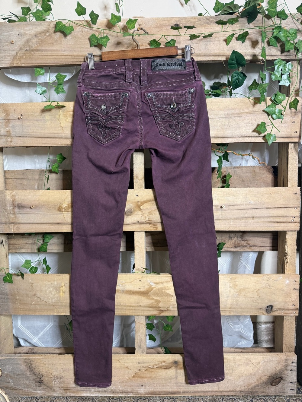Rock Revival Skinny Jeans in Plum inseam 31